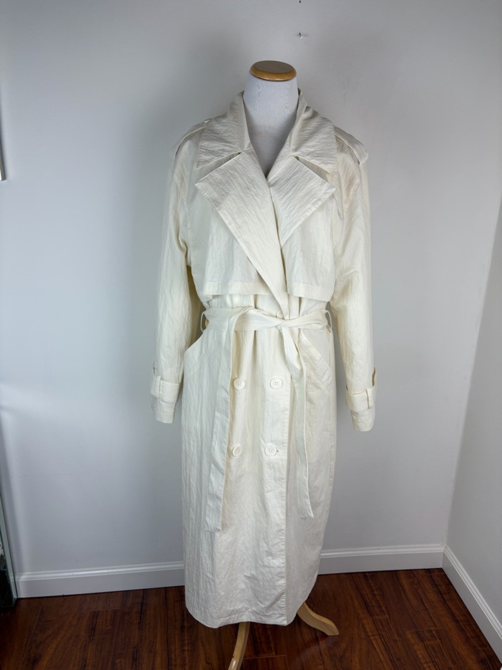 Joe’s Jeans The Elizabeth Trench Coat in Panna Cotta Cream Size S - Picture 6 of 11